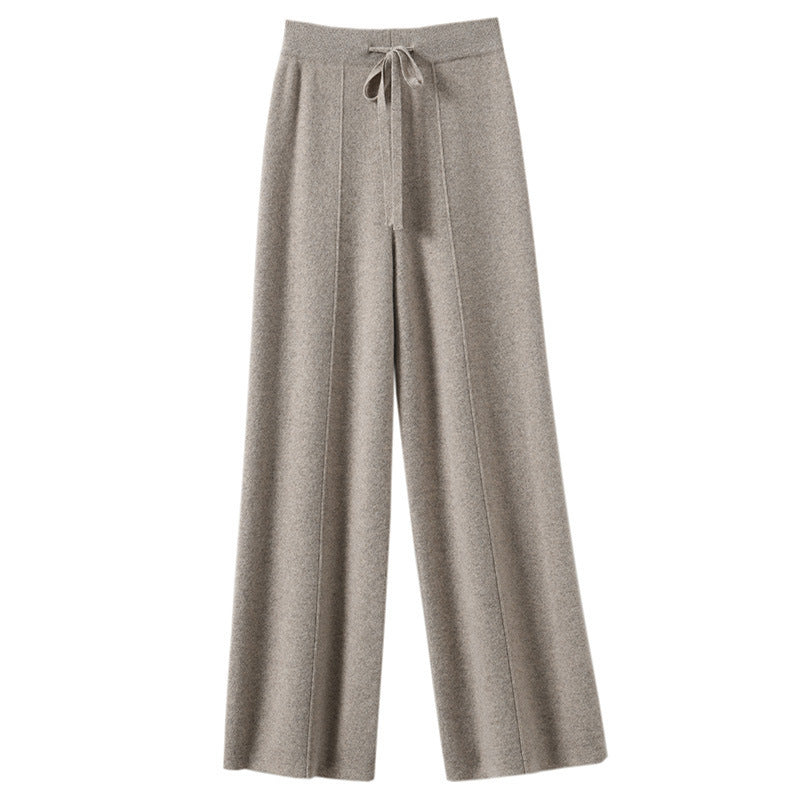New Autumn/Winter High-Waisted Warm Knitted Straight-Leg Pants