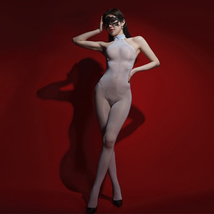 Slick Desire Full-Body Catsuit – Optional Crotchless