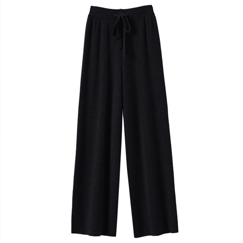 New Autumn/Winter High-Waisted Warm Knitted Straight-Leg Pants