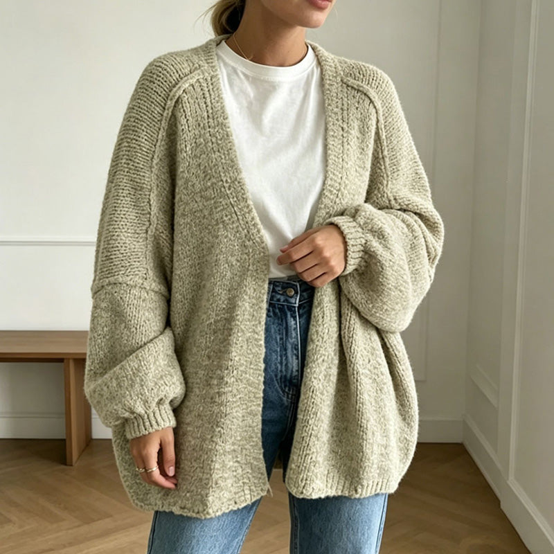 New Autumn/Winter Chunky-Knit Long-Sleeve Cardigan
