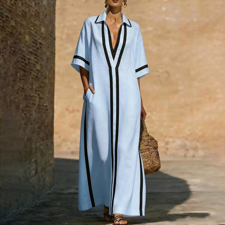 New Elegant Long Casual Collared Dress