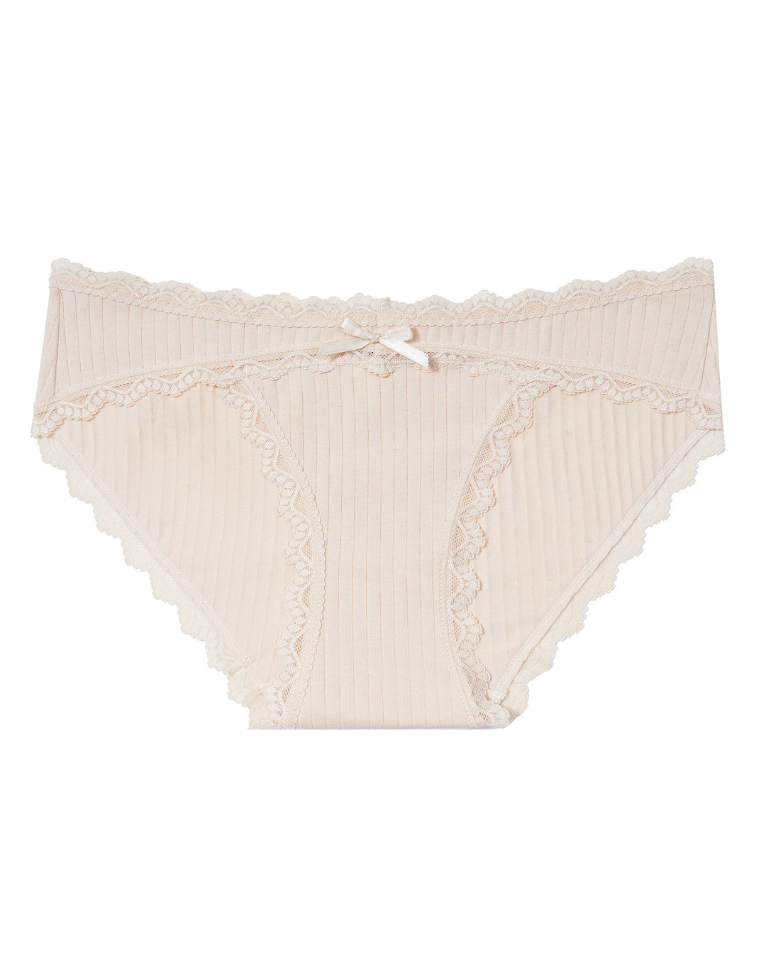 Lace-trimmed bow panties