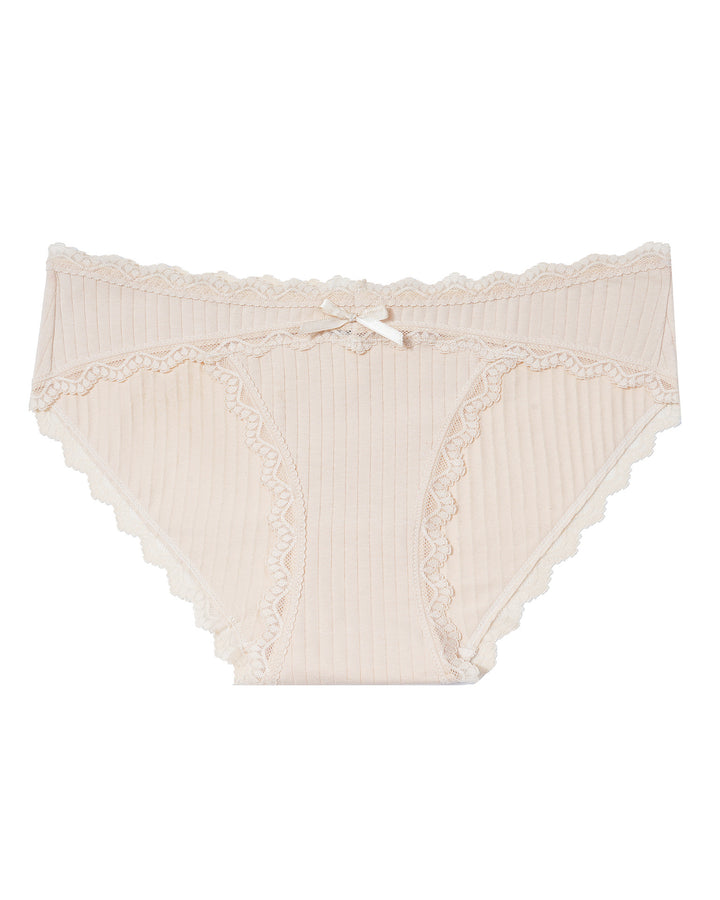 Lace-trimmed bow panties