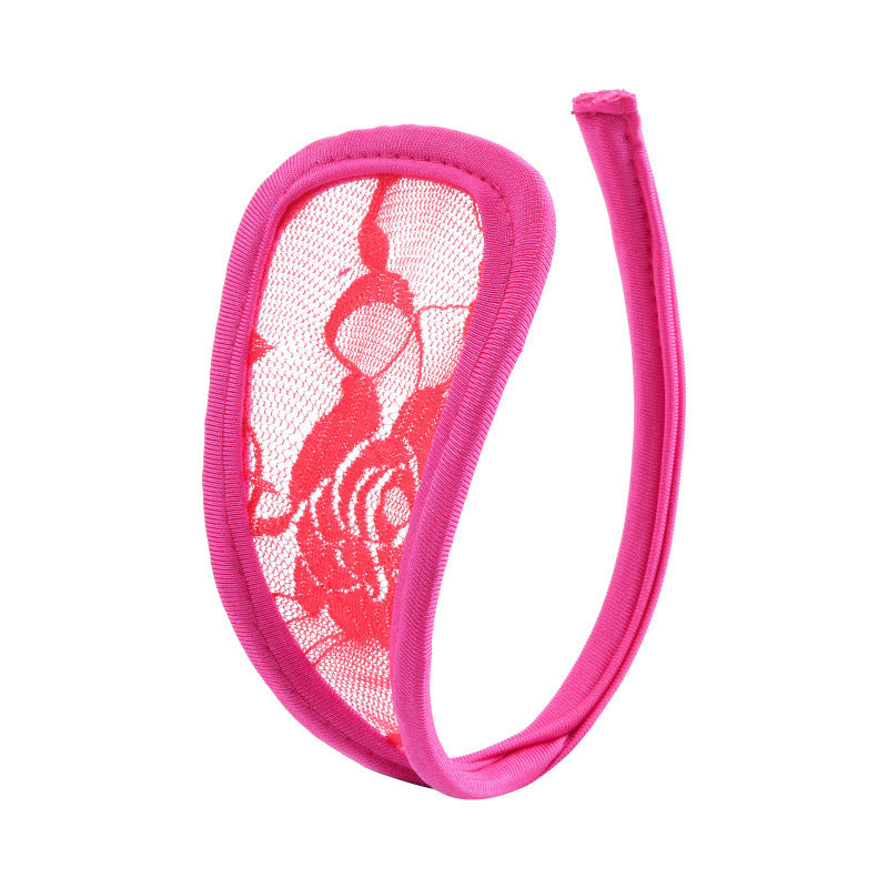 Sheer, sexy thong with a rounded front panel.