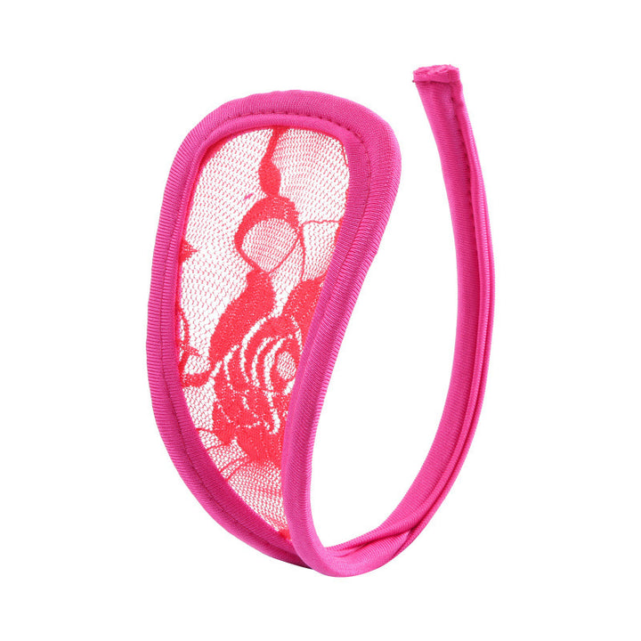 Sheer, sexy thong with a rounded front panel.