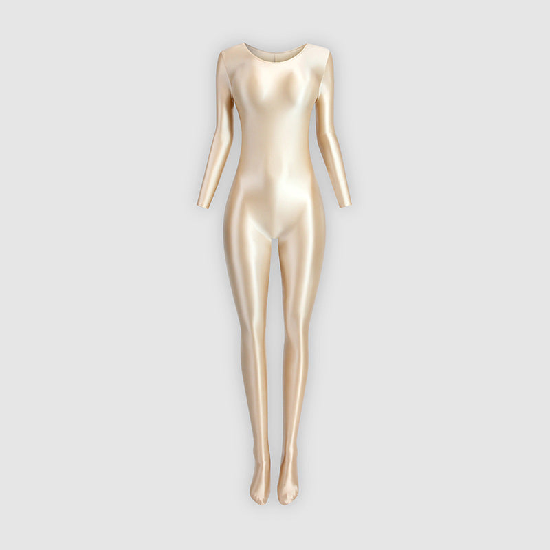 Footed stretchy yoga bodysuit