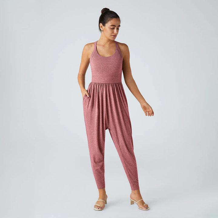 New Sleeveless Lace-Up Butt-Lifting Jumpsuit