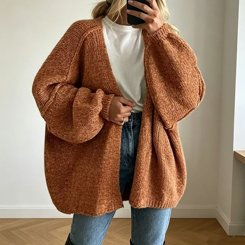 New Autumn/Winter Chunky-Knit Long-Sleeve Cardigan