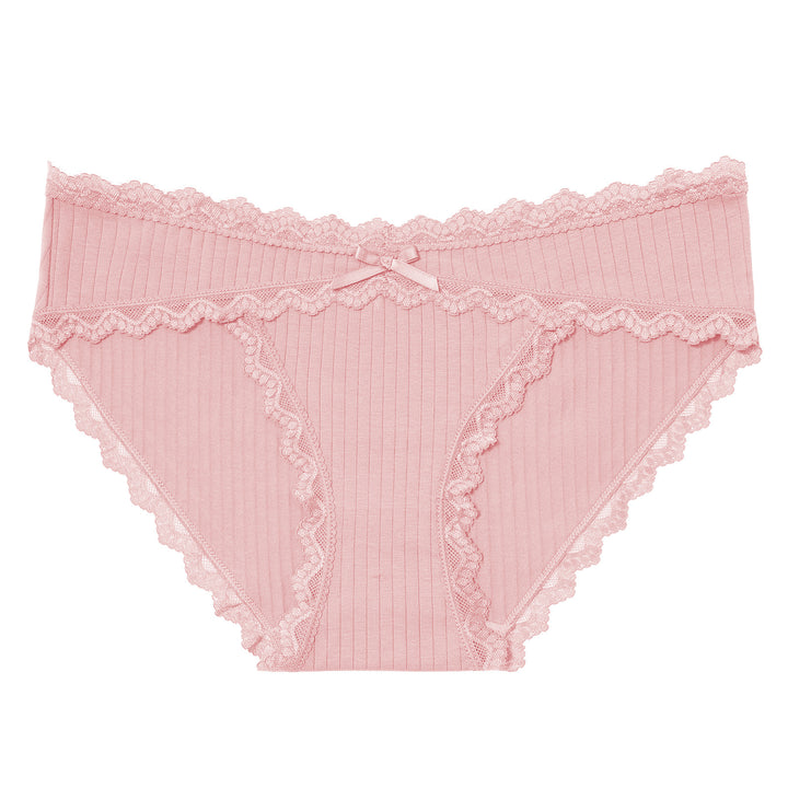 Lace-trimmed bow panties
