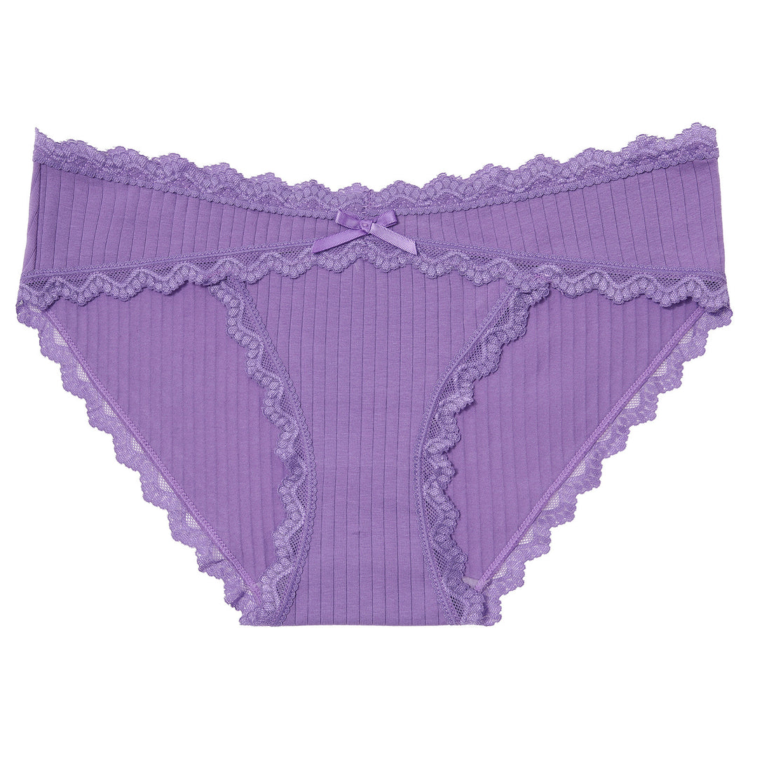 Lace-trimmed bow panties