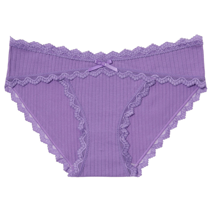 Lace-trimmed bow panties