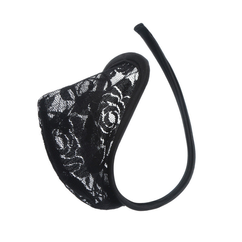 Sheer, sexy thong with a rounded front panel.