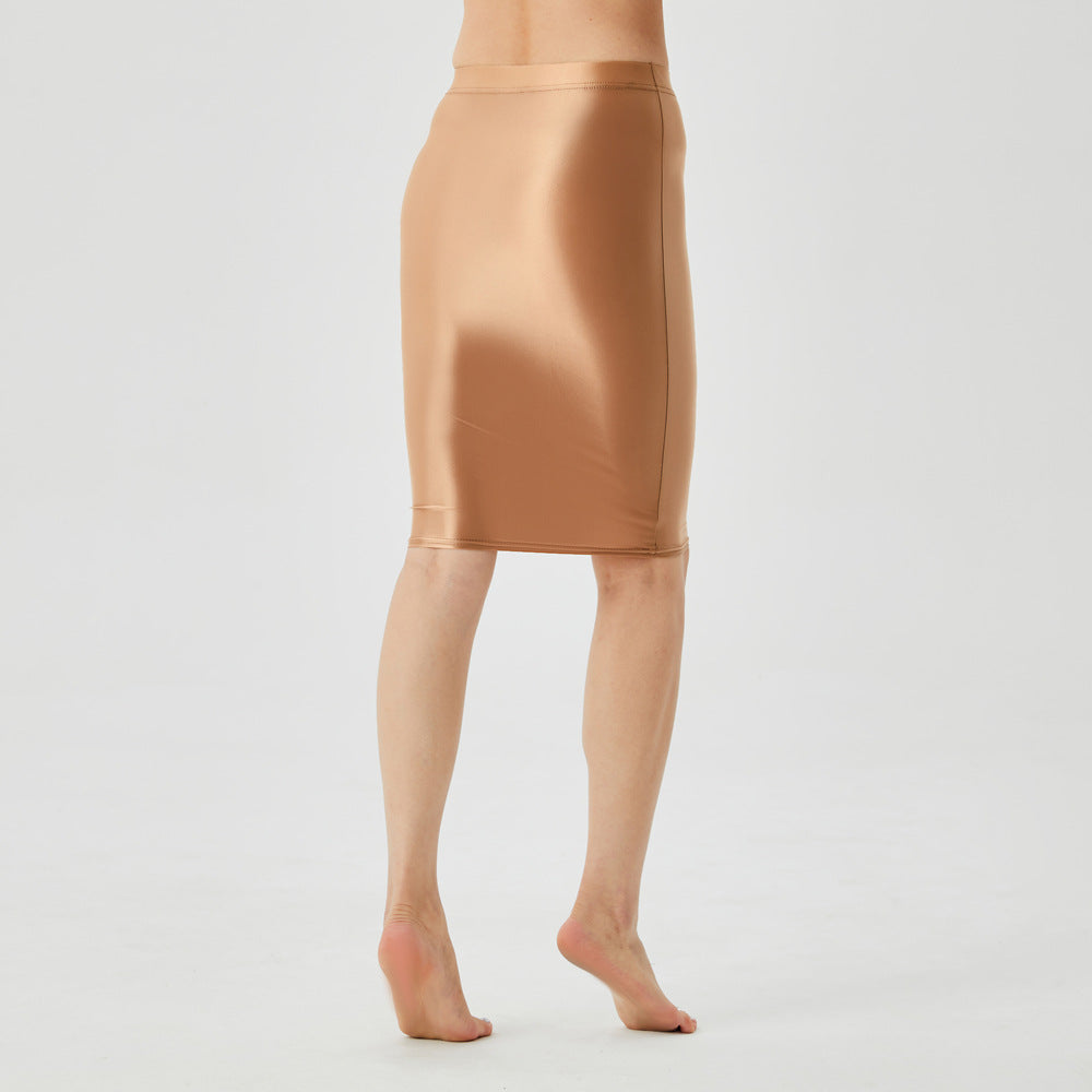 A lightweight, silky, form-fitting skirt.