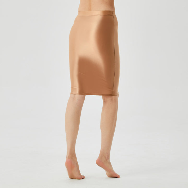 A lightweight, silky, form-fitting skirt.