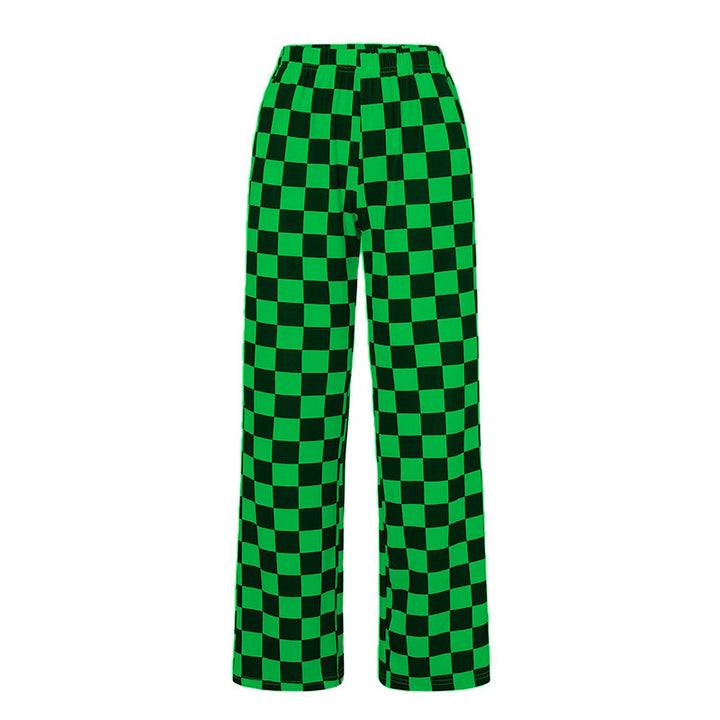 New 3D-print casual trousers: loose, high-waisted, wide-leg fit.
