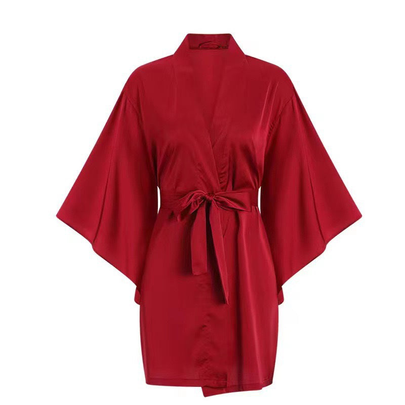 New Sexy Lightweight Ice Silk and Lace Nightgown