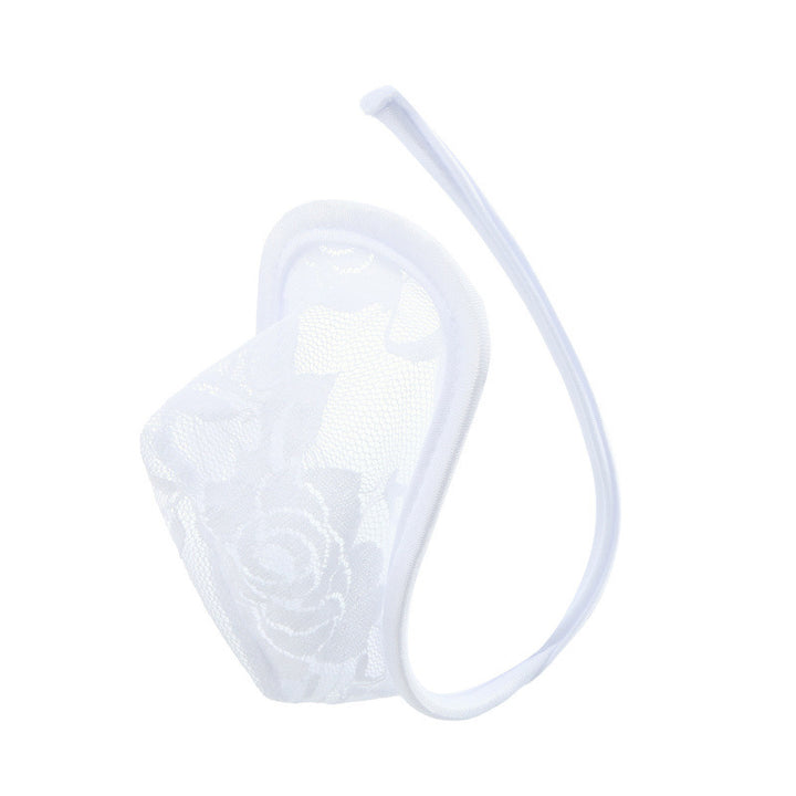 Sheer, sexy thong with a rounded front panel.