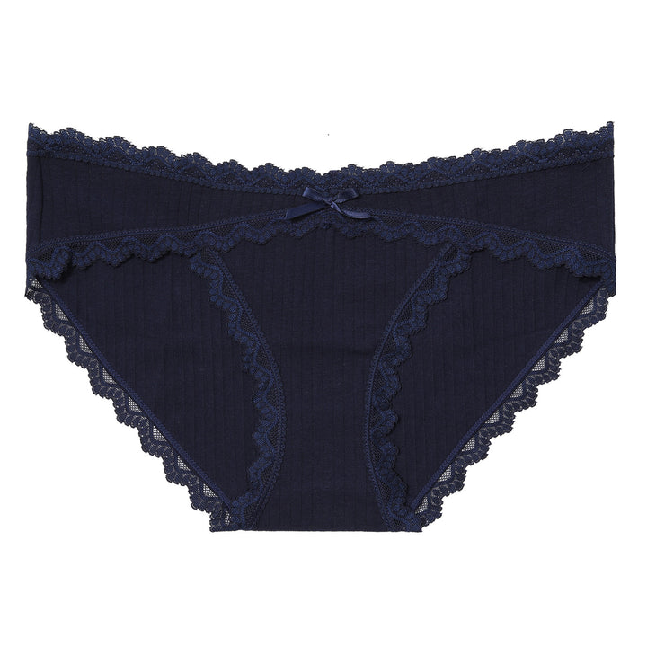 Lace-trimmed bow panties