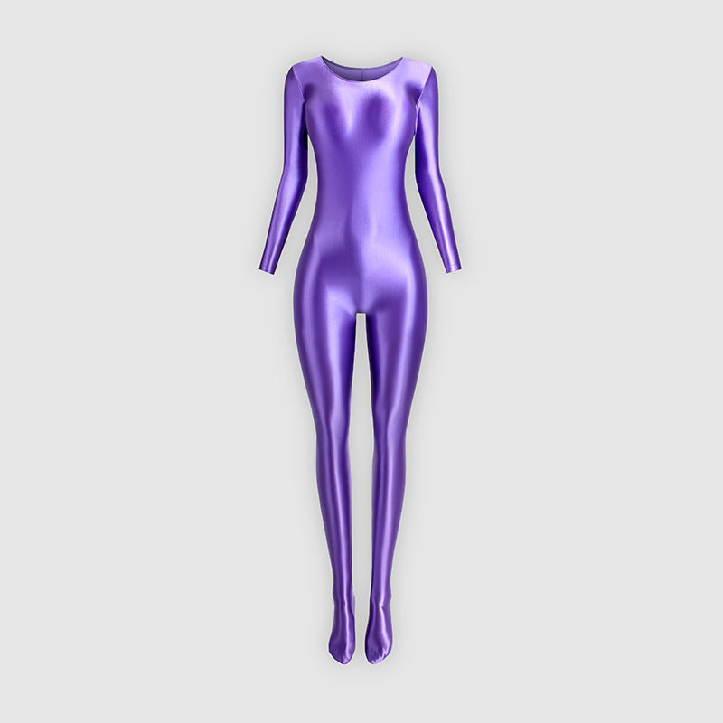 Footed stretchy yoga bodysuit