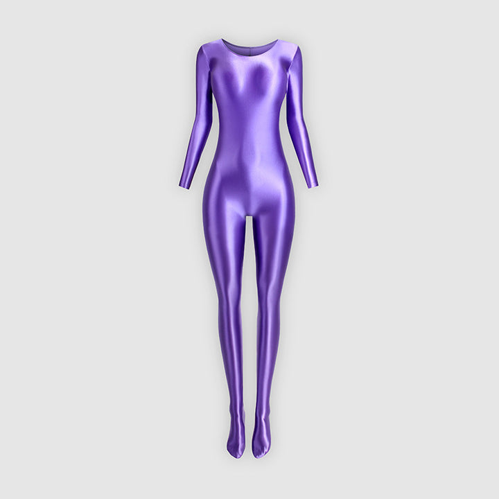 Footed stretchy yoga bodysuit