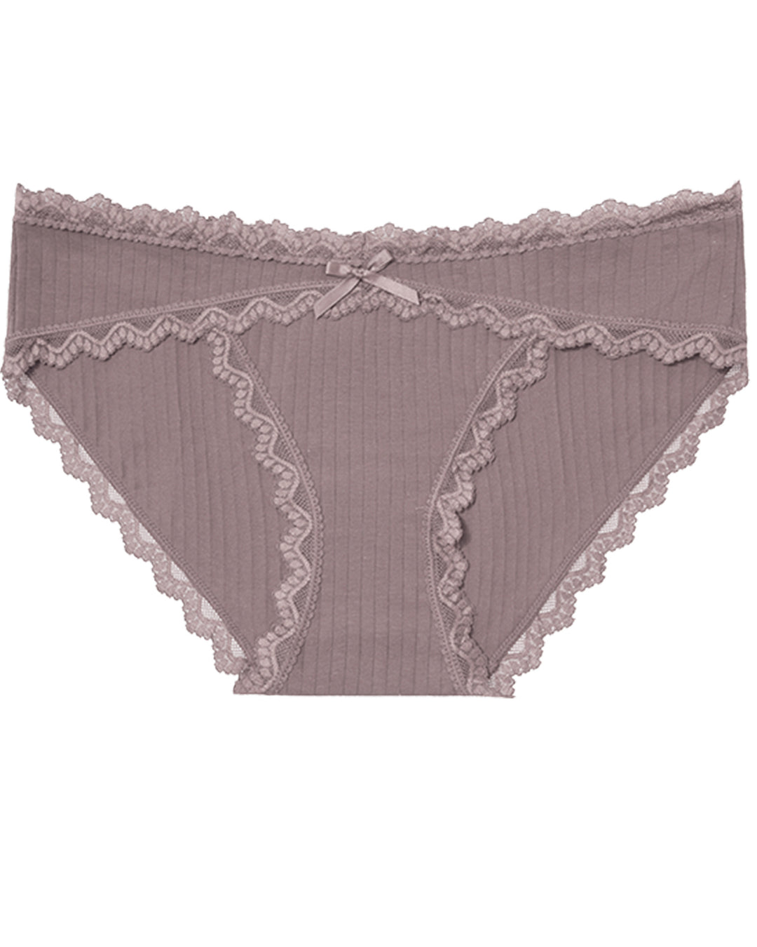 Lace-trimmed bow panties