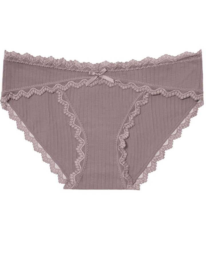 Lace-trimmed bow panties