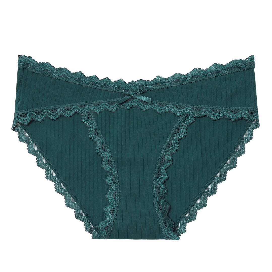 Lace-trimmed bow panties