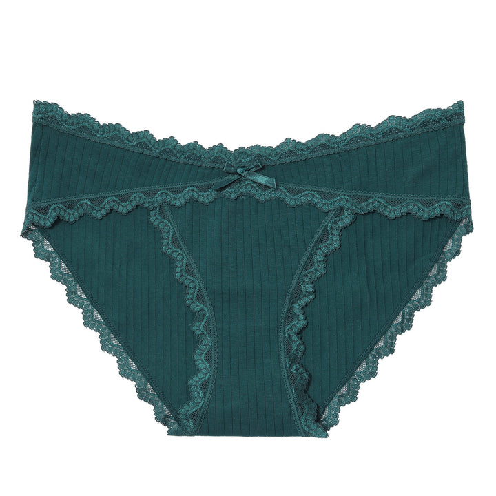 Lace-trimmed bow panties