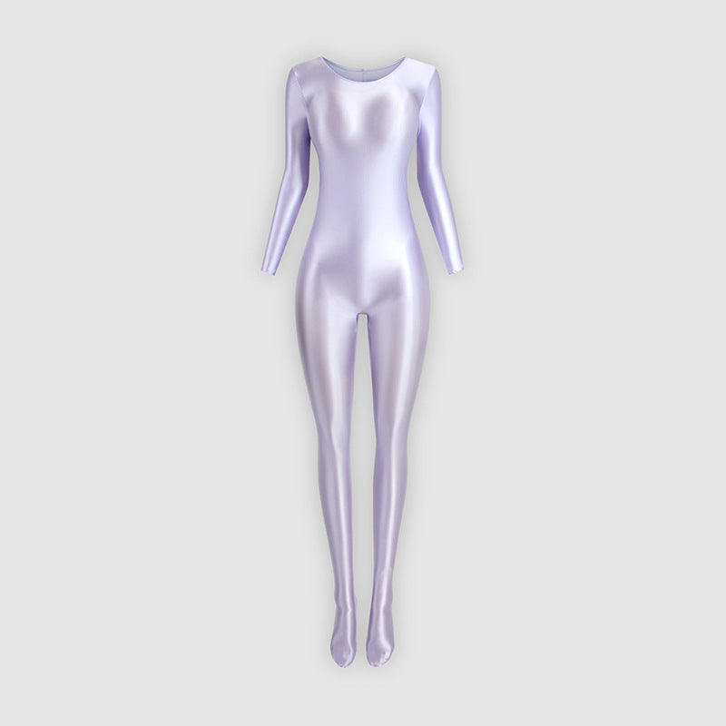 Footed stretchy yoga bodysuit