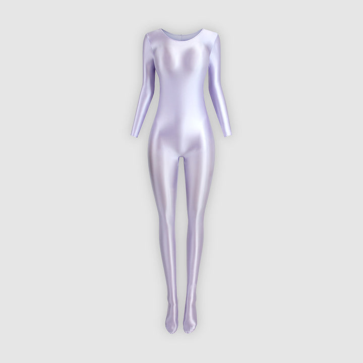 Footed stretchy yoga bodysuit