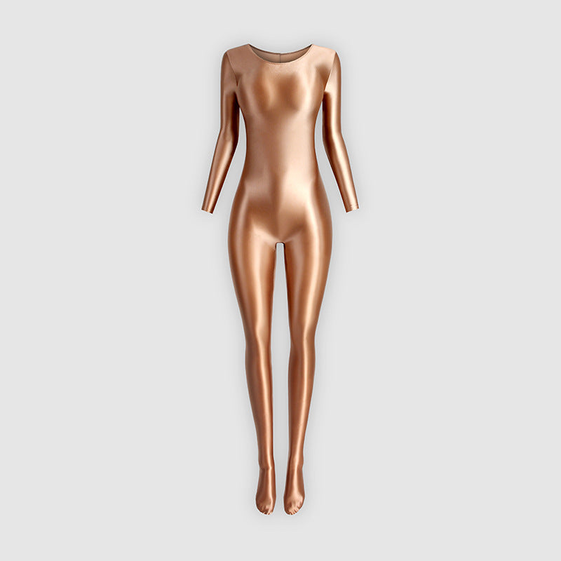 Footed stretchy yoga bodysuit