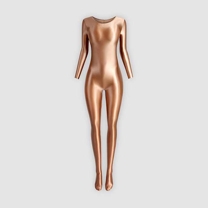 Footed stretchy yoga bodysuit