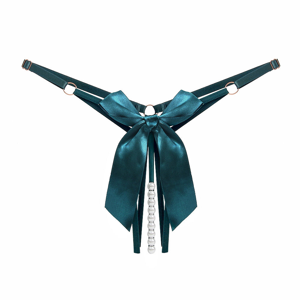 Beaded Tease Open Crotch Thong(Buy 1, get 2 free)
