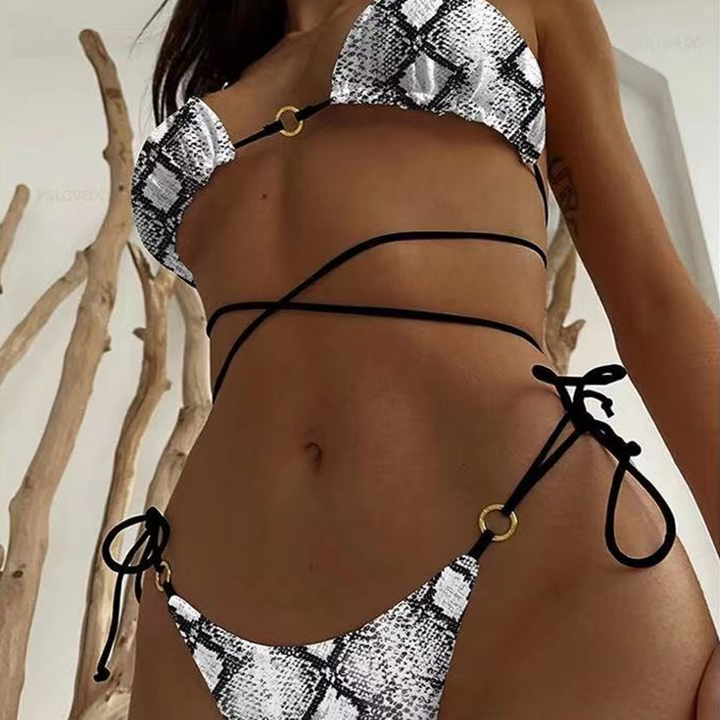 Bikini Swimsuit with Metal Buckles