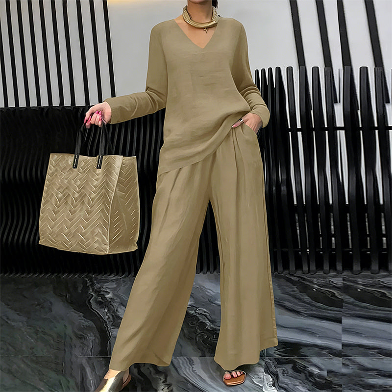 New Solid-Color Casual Matching Set for Spring and Autumn