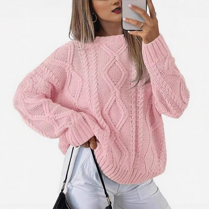 New Autumn/Winter Solid-Color Loose-Fit Knit Top