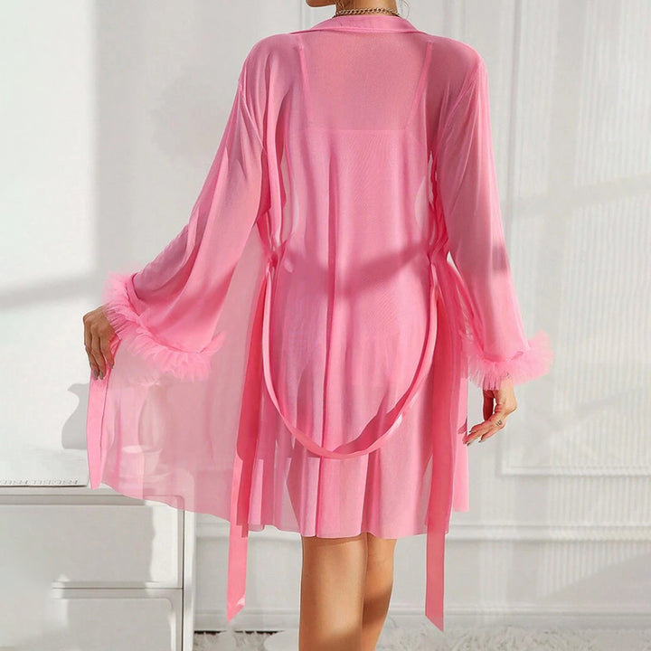 New lace camisole-style lingerie and robe set