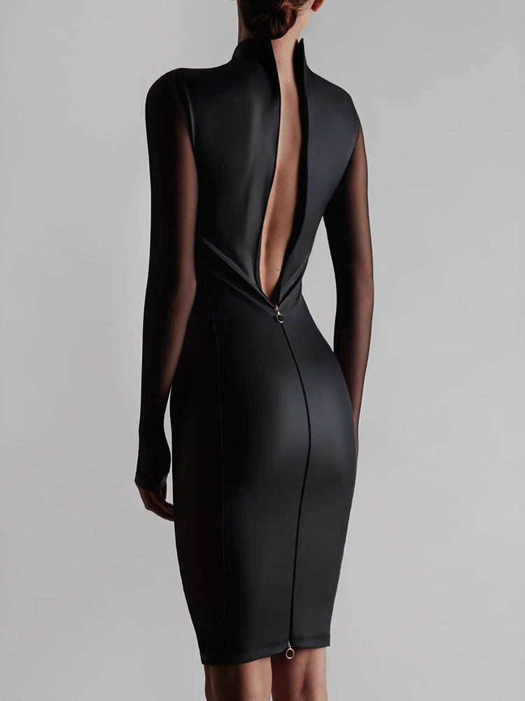 New mesh-sleeve dress
