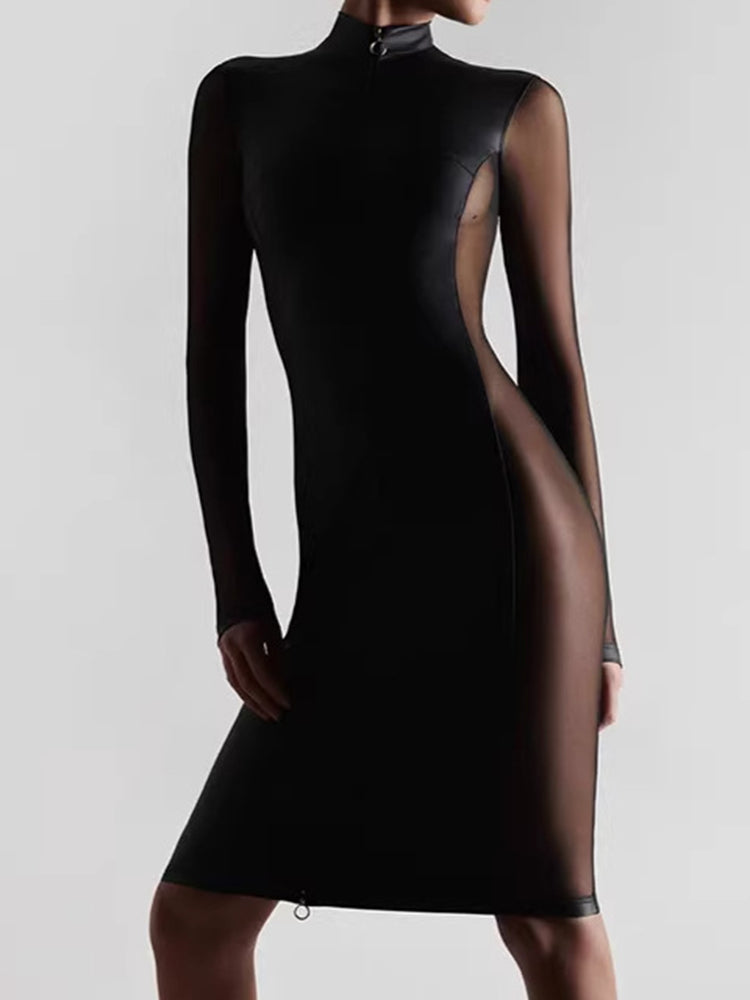 New mesh-sleeve dress