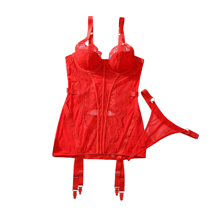 New Sheer Lace-Up Shapewear Bodysuit