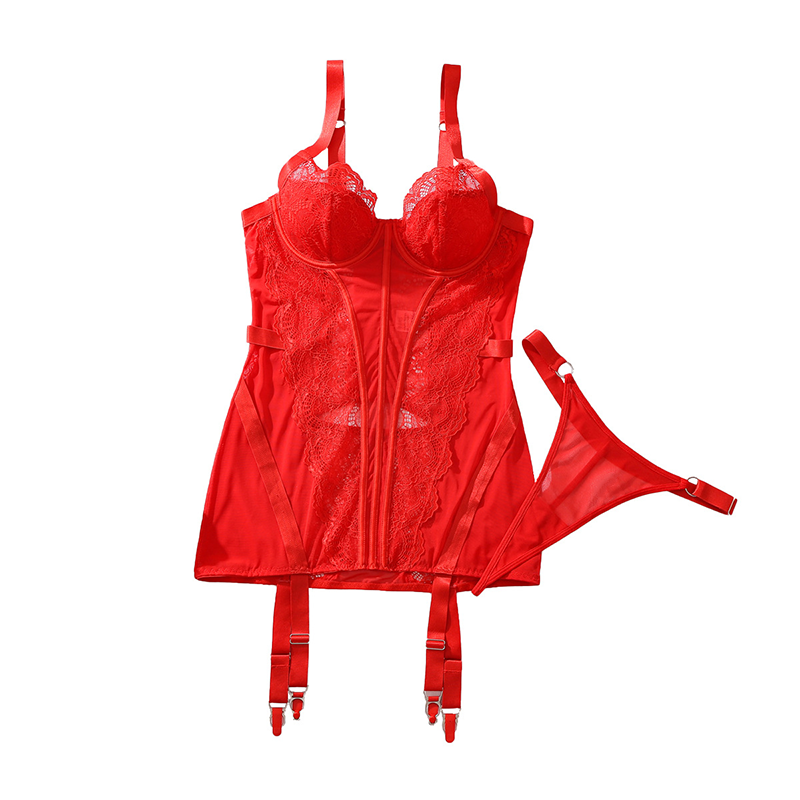 New Sheer Lace-Up Shapewear Bodysuit