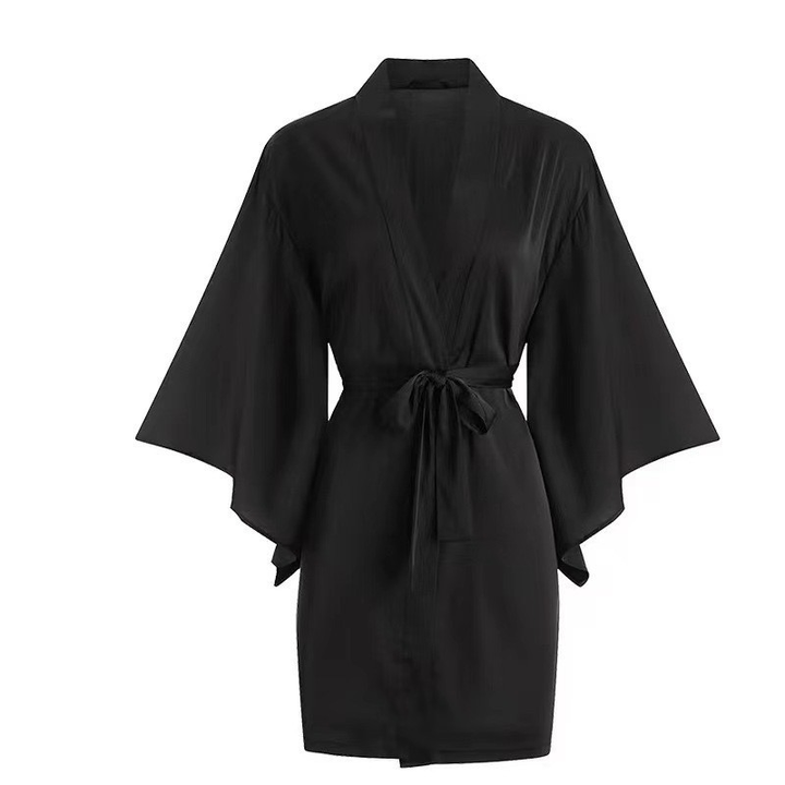 Ice-silk and lace camisole nightdress, featuring built-in pads and a bow detail