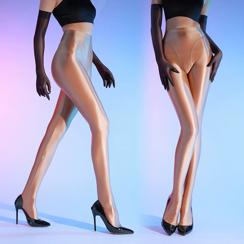80D Glossy Open-Crotch Pantyhose