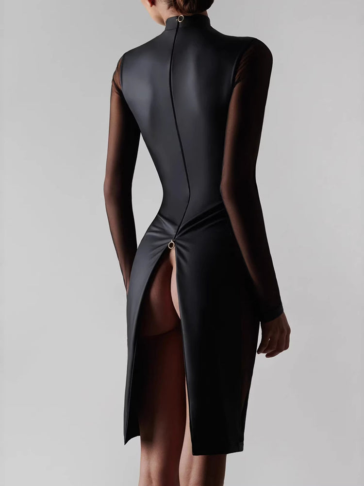 New mesh-sleeve dress