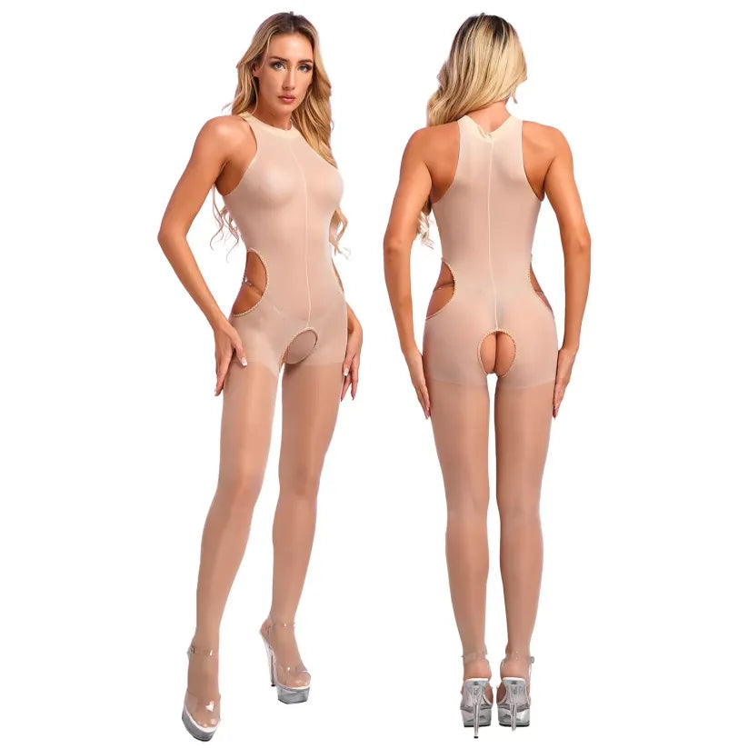 Sexy einteilige Strümpfe mit offenem Schritt